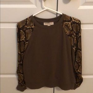 MK crewneck with snake print sleeves